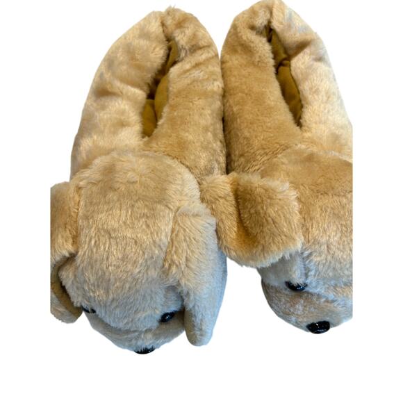 Funziez Fuzzy Dog Slippers Unisex Animal Print Cozy Winter Footwear SZ M - Picture 9 of 11